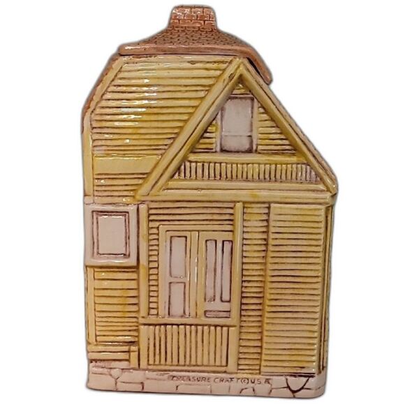 Treasure Craft Yellow and Brown Ceramic House Cookie Jar - Picture 3 of 3